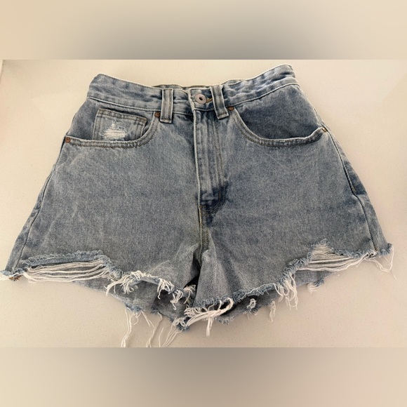 Cotton On Pants - Women's Distressed Cotton: On High Rise Denim Shorts